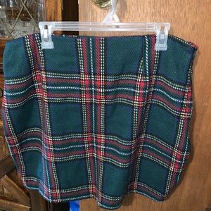 Plaid wool skirt